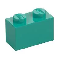 Brick 1 x 2, Dark Turquoise