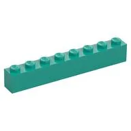Brick 1 x 8, Dark Turquoise