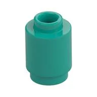 Brick Round 1 x 1 Open Stud, Dark Turquoise