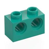 Technic Brick 1 x 2 [2 Pin Holes], Dark Turquoise