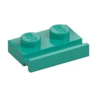 Plate Special 1 x 2 with Door Rail, Dark Turquoise