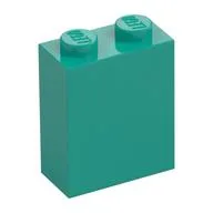 Brick 1 x 2 x 2 with Inside Stud Holder, Dark Turquoise