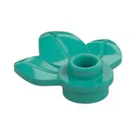 Plant, Plate 1 x 1 Round with 3 Leaves, Dark Turquoise