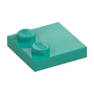 Plate Special 2 x 2 with Only 2 studs, Dark Turquoise