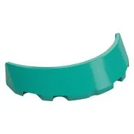 Windscreen 3 x 6 x 1 Curved with Rectangular Stud Holder in Bottom, Dark Turquoise