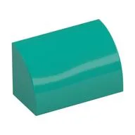 Brick Curved 1 x 2 x 1 No Studs, Dark Turquoise