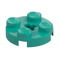 Plate Round 2 x 2 with Axle Hole Type 1 (+ Opening), Dark Turquoise