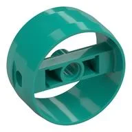 Technic Cylinder 4 x 4 with Pin Holes and Centre Bar, Closed Sides on Bar, Dark Turquoise