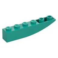 Brick Curved Inverted 6 x 1, Dark Turquoise