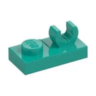 Plate Special 1 x 2, Top Clip [Open O], Dark Turquoise