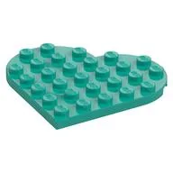 Plate Angled 6 x 6 Heart Shape, Dark Turquoise