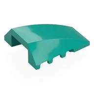 Brick Wedged, Curved 4 x 4 No Top Studs, Dark Turquoise