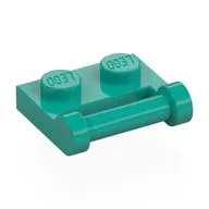 Plate Special 1 x 2 [Side Handle Closed Ends], Dark Turquoise