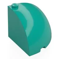 Brick Round Corner 4 x 4 x 3 Quarter Dome Top, Dark Turquoise