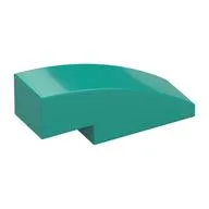 Brick Curved 3 x 1 No Studs, Dark Turquoise