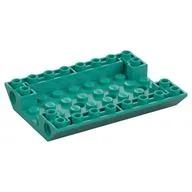 Brick Sloped Inverted 45° 6 x 8 Double with Pin Holes on Sides, Dark Turquoise