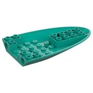 Aircraft Fuselage Curved Forward 6 x 10 Bottom, 2 Pin Holes, Dark Turquoise