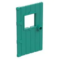 Door 1 x 4 x 6 with Window, Wood Structure, Tight Window Hold, Dark Turquoise