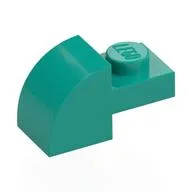 Brick Curved 1 x 2 x 1 with Curved Top, Dark Turquoise