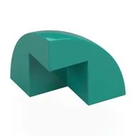 Brick Round Corner, Curved 2 x 2 x 1 2/3 Quarter Dome with 1 Cutout, Dark Turquoise
