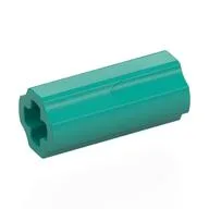 Technic Axle Connector Smooth [with x Hole + Orientation], Dark Turquoise