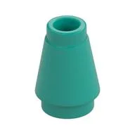 Cone 1 x 1 [Top Groove], Dark Turquoise