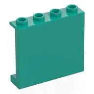 Panel 1 x 4 x 3 [Side Supports / Hollow Studs], Dark Turquoise