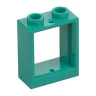 Window 1 x 2 x 2 Flat Front, Dark Turquoise