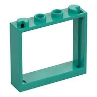 Window 1 x 4 x 3 without Shutter Tabs, Dark Turquoise