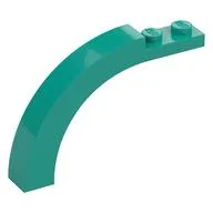 Brick Arch 1 x 6 x 3 1/3 Curved Top, Dark Turquoise