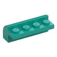 Brick Curved 2 x 4 x 1 1/3, Dark Turquoise