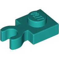 Plate Special 1 x 1 with Clip Vertical [Thick Open O Clip], Dark Turquoise