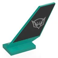 Tail Shuttle with Silver Owl on Black Background Print, Dark Turquoise