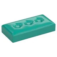 Duplo Tile 2 x 4 with Cushion Pattern, Dark Turquoise