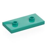 Plate Special 2 x 4 with Groove and Two Center Studs (Jumper), Dark Turquoise