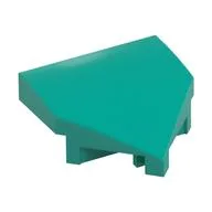 Brick Wedged, Curved 2 x 2 with Stud Notches, Dark Turquoise
