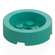 Brick Round 4 x 4 with Recessed Center, Dark Turquoise
