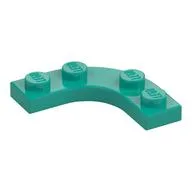 Plate Round Corner 3 x 3 with 2 x 2 Round Cutout, Dark Turquoise