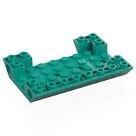 Brick Sloped Inverted 45° 6 x 8 Double with Pin Holes on Sides, 1 x 4 Cutout On Side, Dark Turquoise
