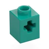 Technic Brick 1 x 1 with Axle Hole, Dark Turquoise