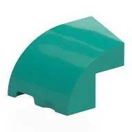 Brick Wedged, Curved 3 x 2 x 1 2/3 with Stud Notch Left, Dark Turquoise