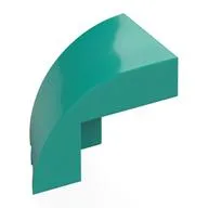 Brick Wedged, Curved 3 x 2 x 1 2/3 with Stud Notch Right, Dark Turquoise