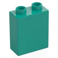Duplo Brick 1 x 2 x 2 with Bottom Tube, Dark Turquoise