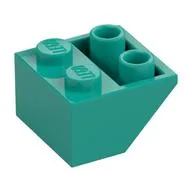 Brick Sloped Inverted 45° 2 x 2 [Round Hollow Bottom Pin, Bar-sized Stud Holes], Dark Turquoise