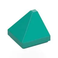 Brick Sloped 30° 1 x 1 x 2/3 Double Corner, Dark Turquoise