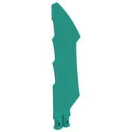 Weapon Sword with Jagged Edges, Double Axle Hole, Dark Turquoise