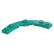 Plate Round Corner 5 x 5 with 4 x 4 Round Cutout, Dark Turquoise