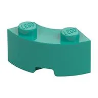 Brick Round Corner 2 x 2 Macaroni with Stud Notch and Reinforced Underside [New Style], Dark Turquoise