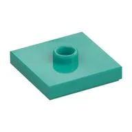 Plate Special 2 x 2 with Groove and Center Stud (Jumper), Dark Turquoise