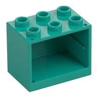 Cupboard 2 x 3 x 2 with Hollow Studs, Dark Turquoise